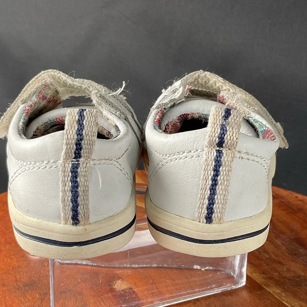 Healthtex White Kids Sneakers with‎ Velcro Straps Toddler Sz 3